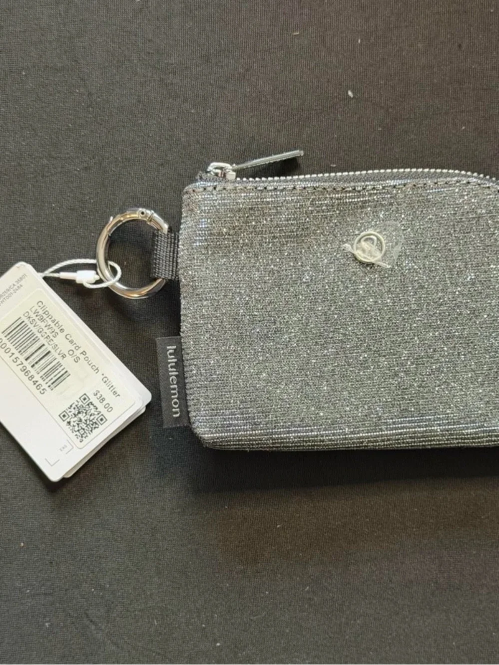 lululemon athletica Silver Glitter Keychain Card Pouch